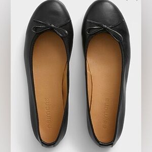 Simons Black Leather Ballet Flats Size 40 Made in Spain